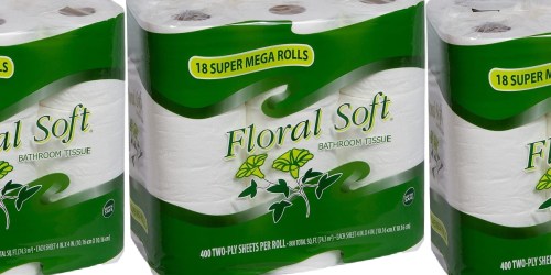 Floral Soft Toilet Paper 18-Count Super Mega Rolls Only $7 on Staples.com (Regularly $23)