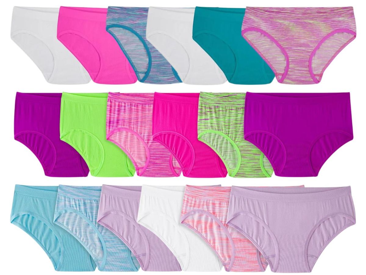 Girls fruit of the loom signature seamless briefs