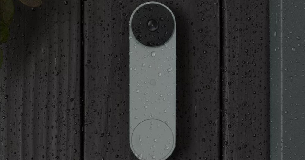 Doorbell in the rain attached to someones home