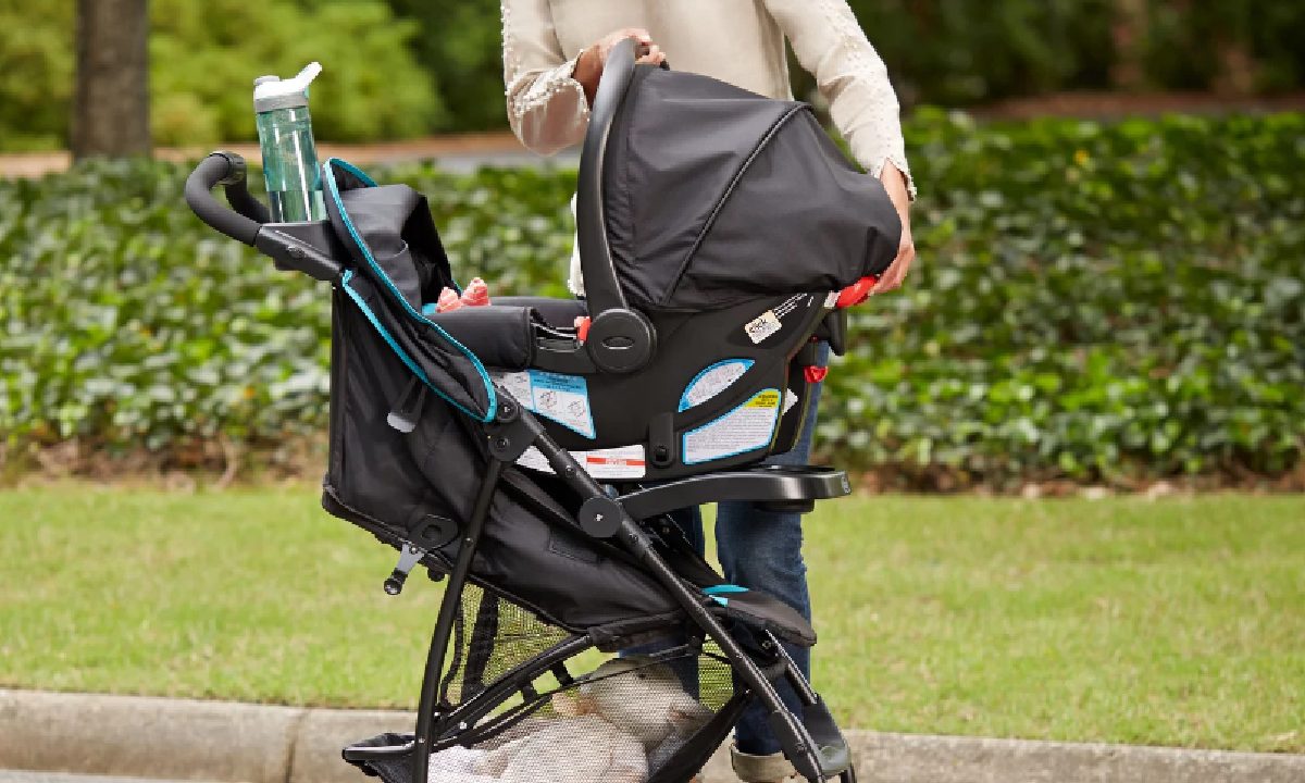 woman next to stroller