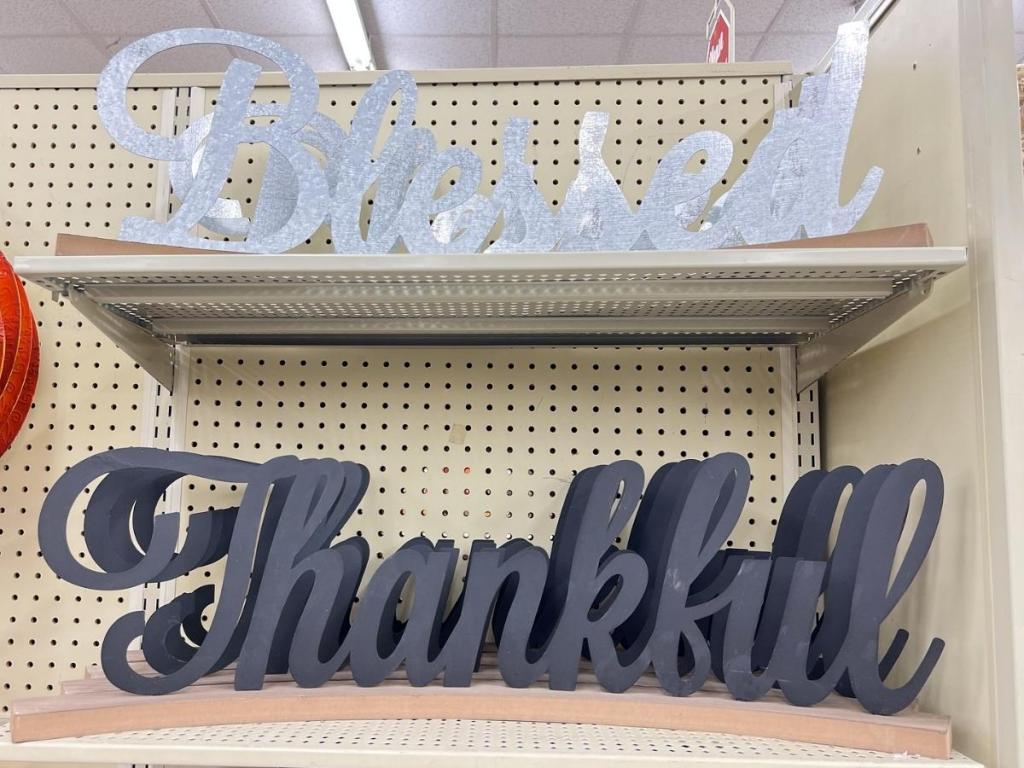"Thankful" and "Blessed" Metal Decor