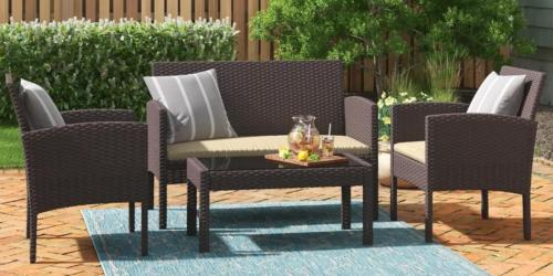 Wicker/Rattan 4-Person Outdoor Patio Set Only $179.99 Shipped (Regularly $400)
