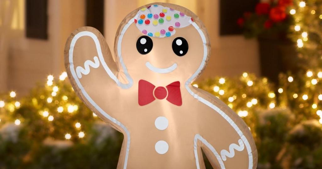 Holiday Time 4' Gingerbread Boy Inflatable