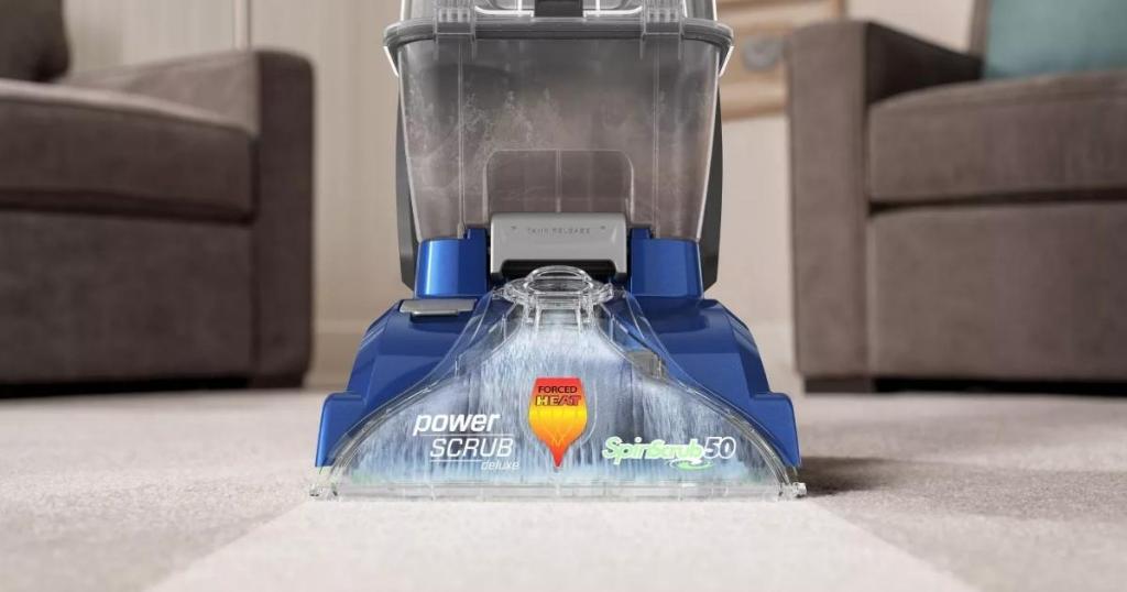 hoover power scrub deluxe carpet cleaner cleaning carpet