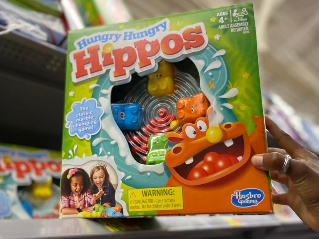 hungry hungry hippos game on store shelf