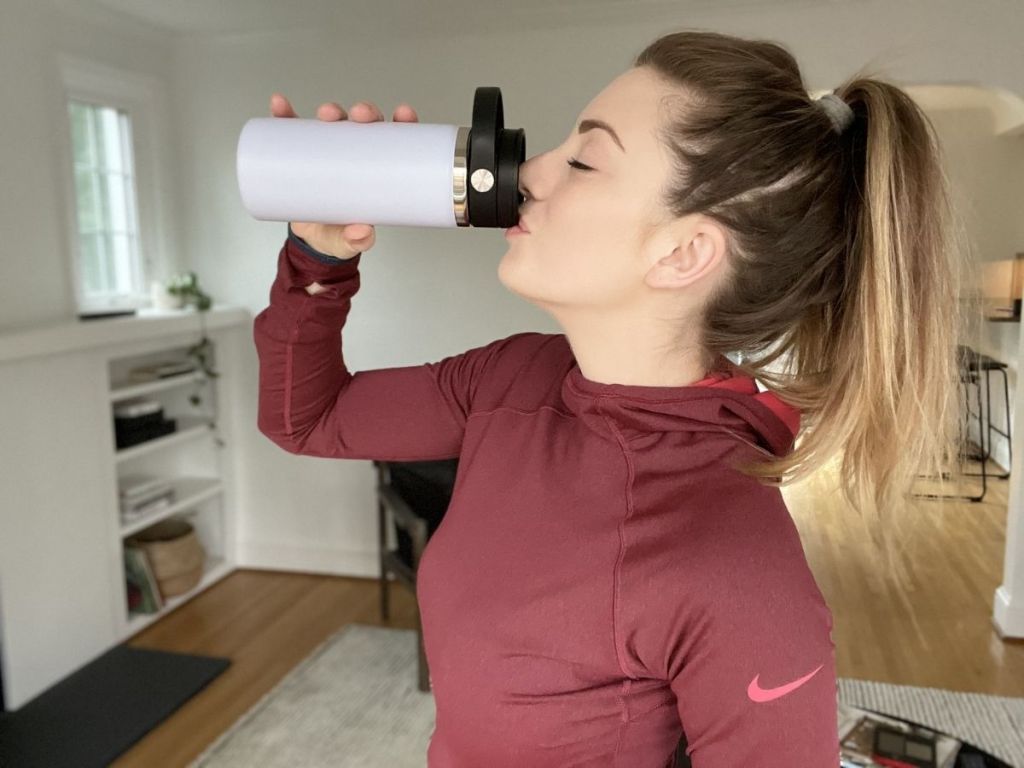 woman drinking from Hydro Flask