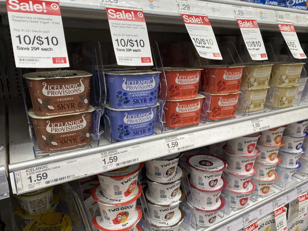 Icelandic Provisions Yogurts on Target cooler shelf