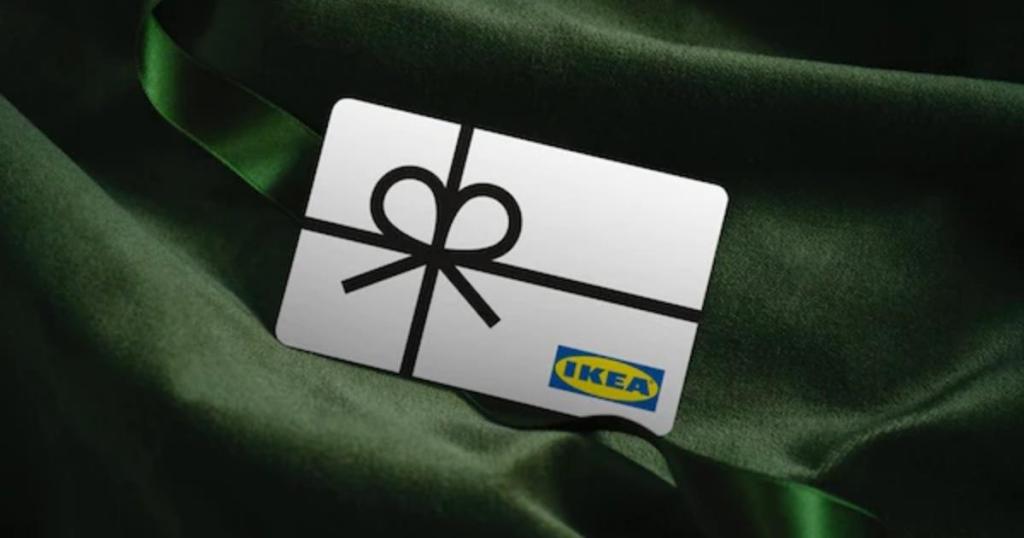 ikea gift card with green background