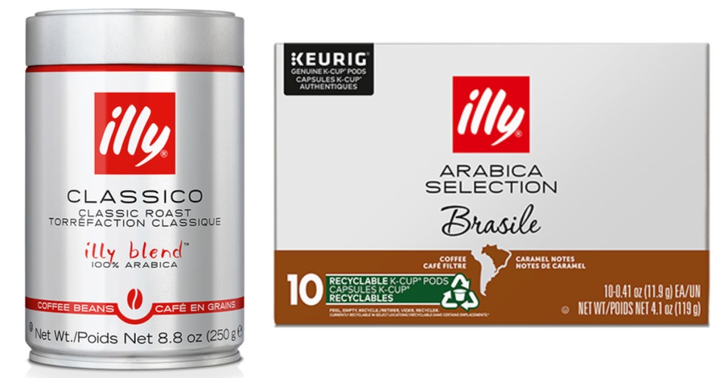 illy coffee canister and k-cups