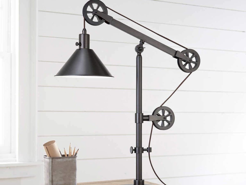 Industrial Pulley Table Lamp