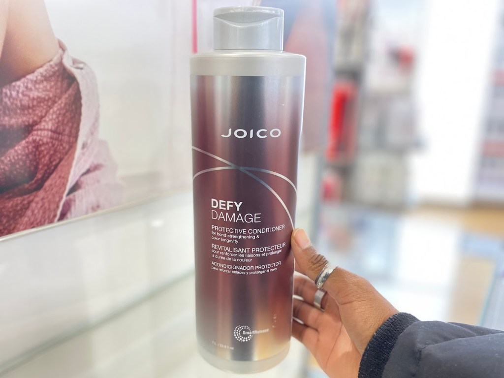 large bottle of Jocio hair conditioner in store