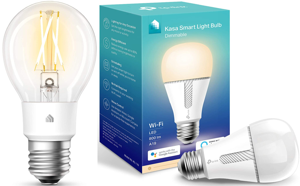 Kasa Smart Antique Vintage Style Dimmable LED Light Bulb and Soft White Dimmable LED Light Bulb