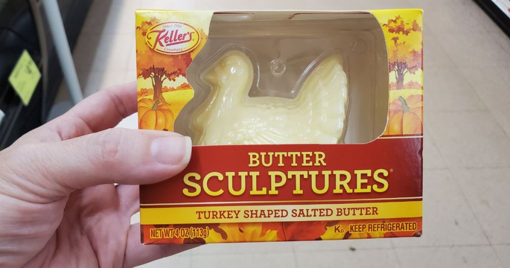 hand holding a Keller's Butter Turkey