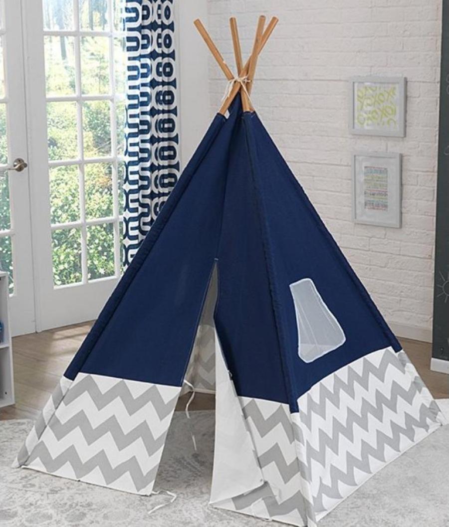 KidKraft Chevron Deluxe Play Tent, Navy & Gray