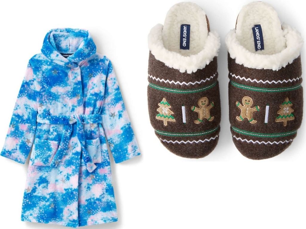 Lands End Robe and Slippers