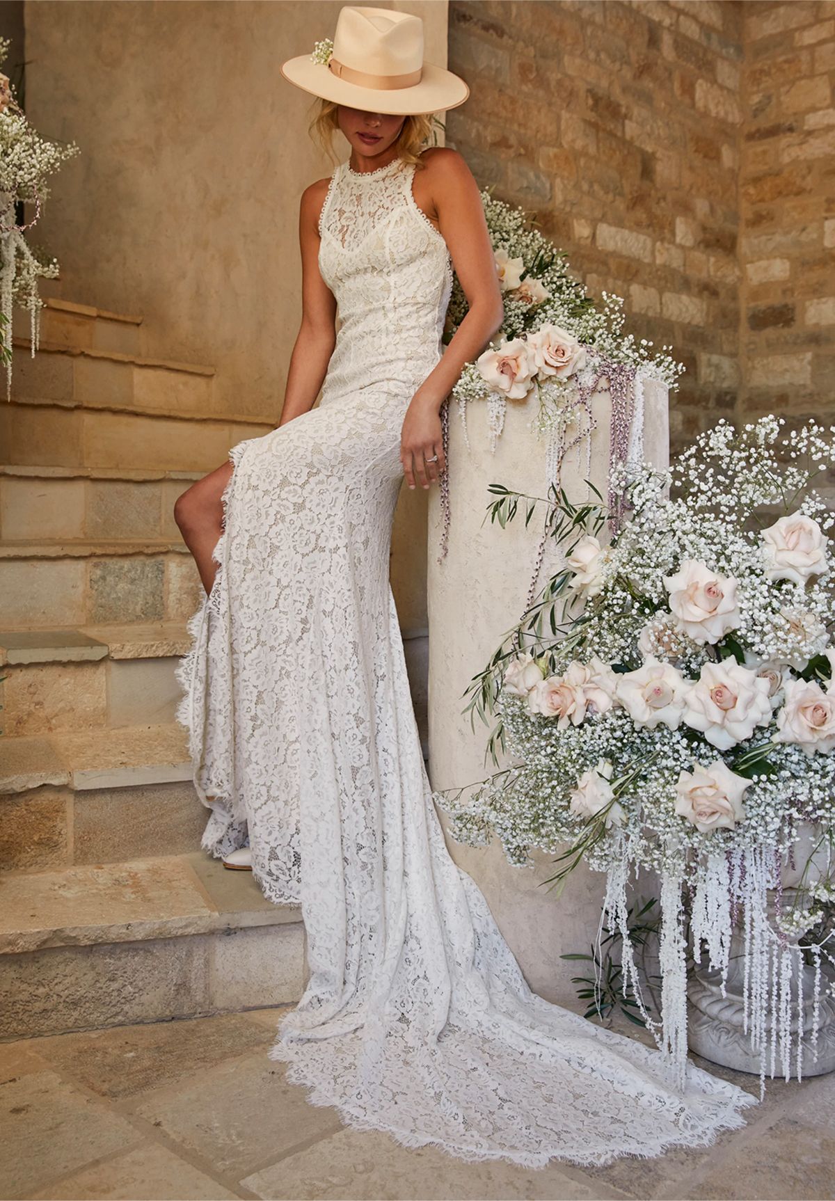 Love Everlasting White Floral Lace Mermaid Maxi Dress