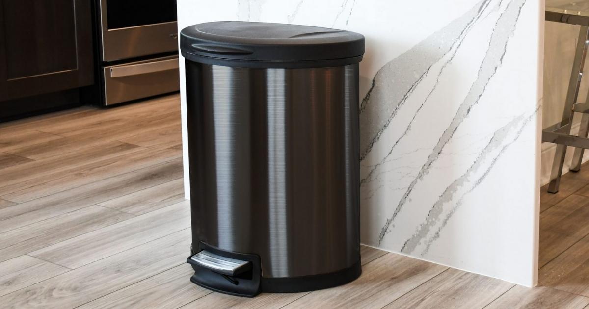 Mainstays Stainless Steel Trash Can Just 21.99 on