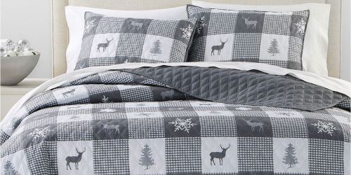 Martha Stewart Collection Quilt Bedding 4-Piece Sets from $23.99 on Macys.com (Regularly $80) | Fun Holiday Prints