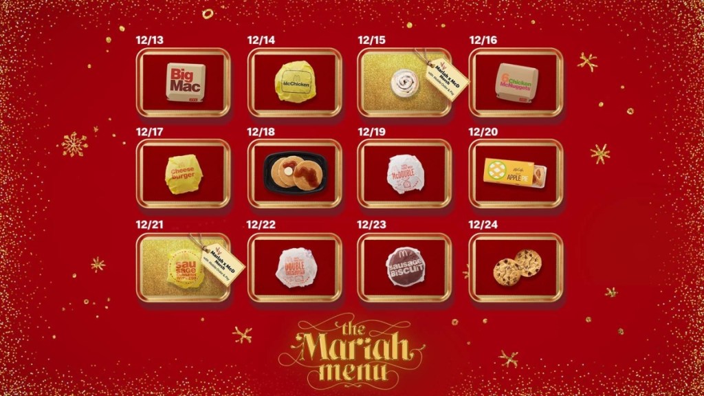 McDonald's graphic showing 12 days of freebies schedule