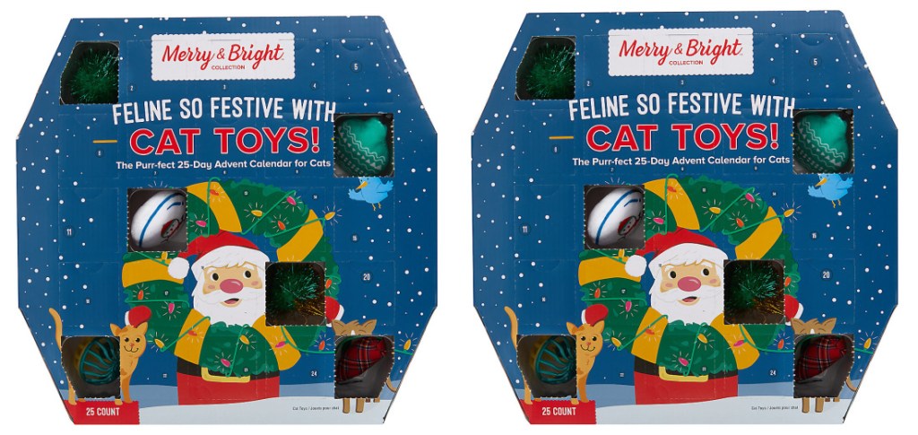 Merry & Bright Holiday Feline So Festive with Cat Toys 25-Day Advent Calendar-2