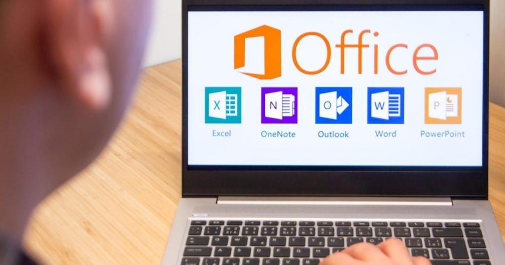 microsoft office applications on laptop