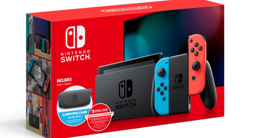 Nintendo Switch Box with case, controllers and console