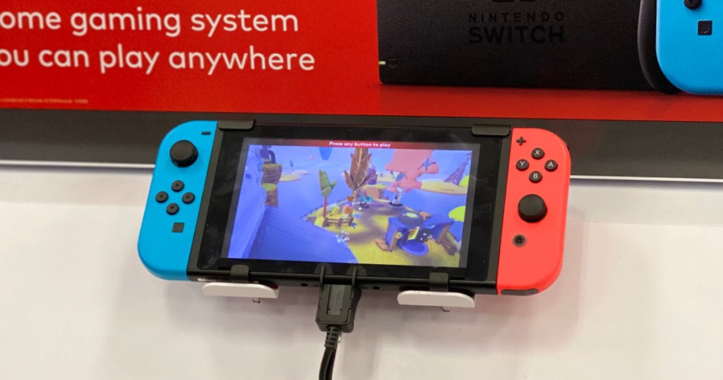 Game console controller for the Nintendo Switch on display in store