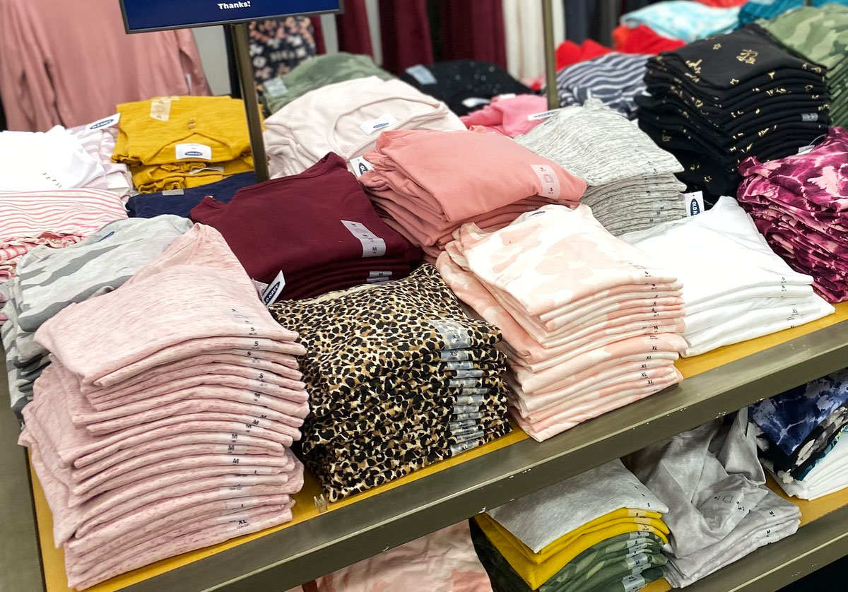 display of tees at old navy