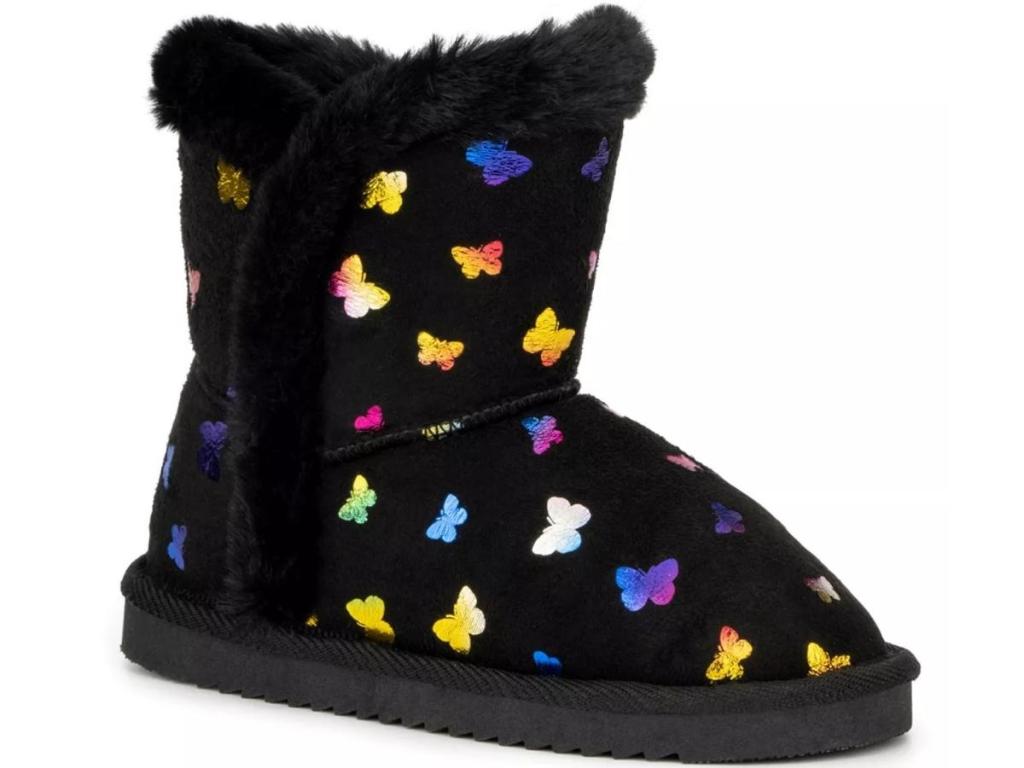 olivia miller toddler girls black rainbow butterfly boots