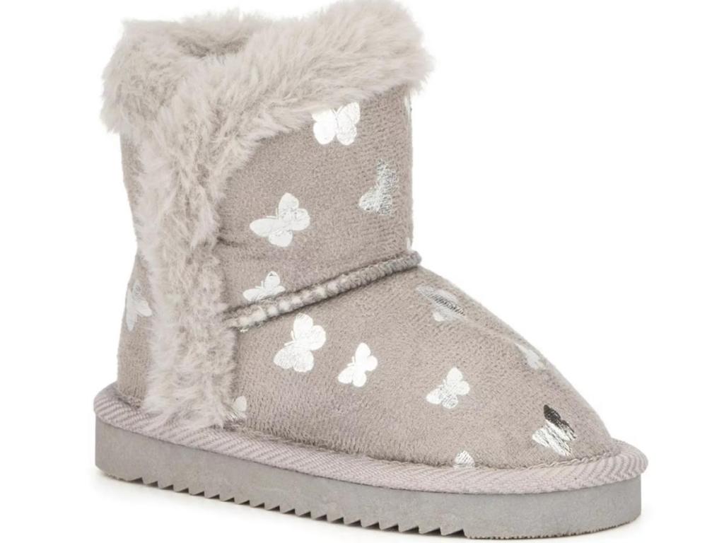 olivia miller toddler girls butterfly boots in gray