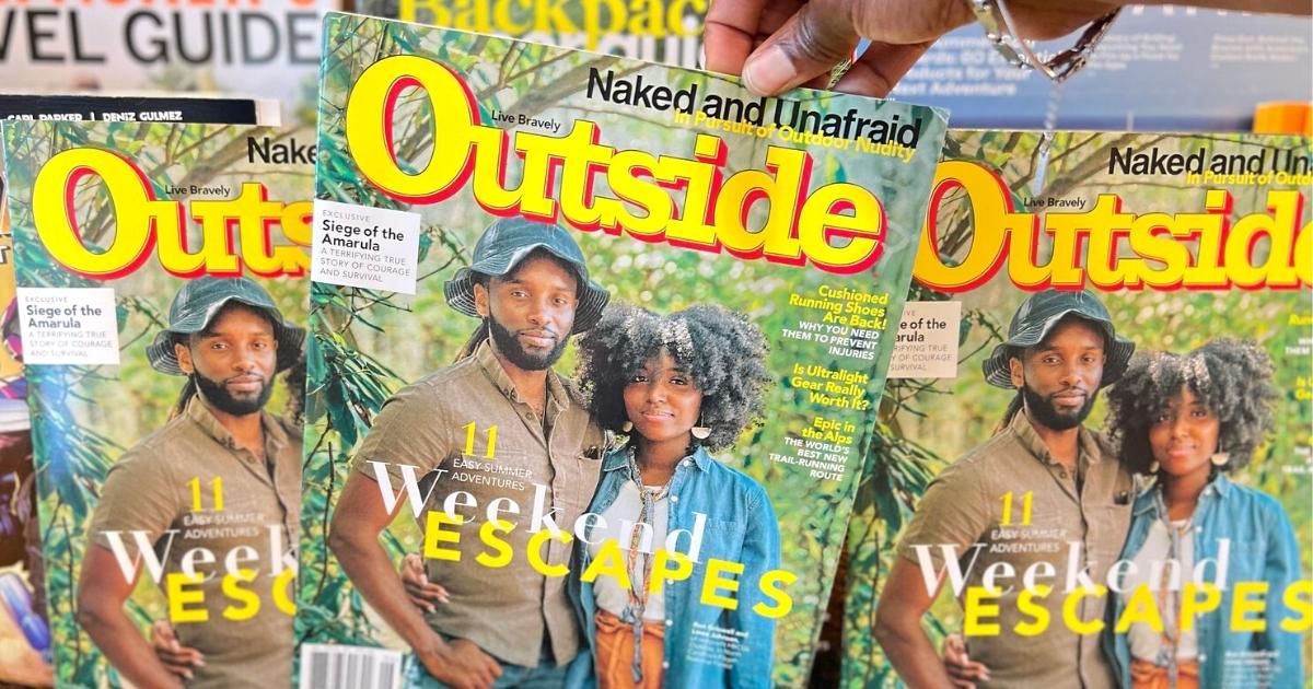 various copies of Outside Magazine on magazine rack