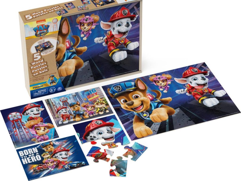 PAW Patrol- The Movie 5-Pack of Wood Jigsaw Puzzles