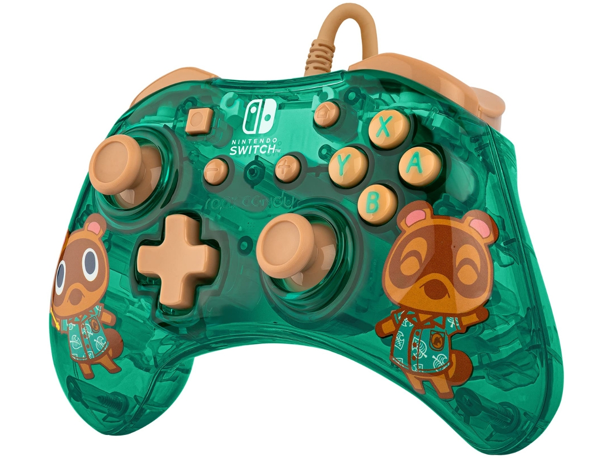 PDP Rock Candy Wired Gaming Switch Pro Controller in Timmy & Tommy Teal (Animal Crossing)