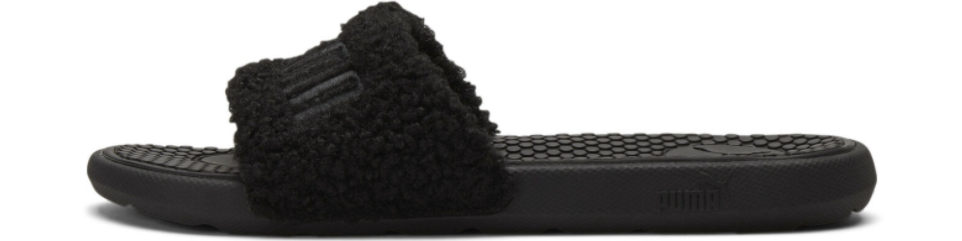 black sherpa sandal