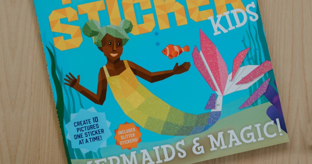 kids mermaid theme sticker book