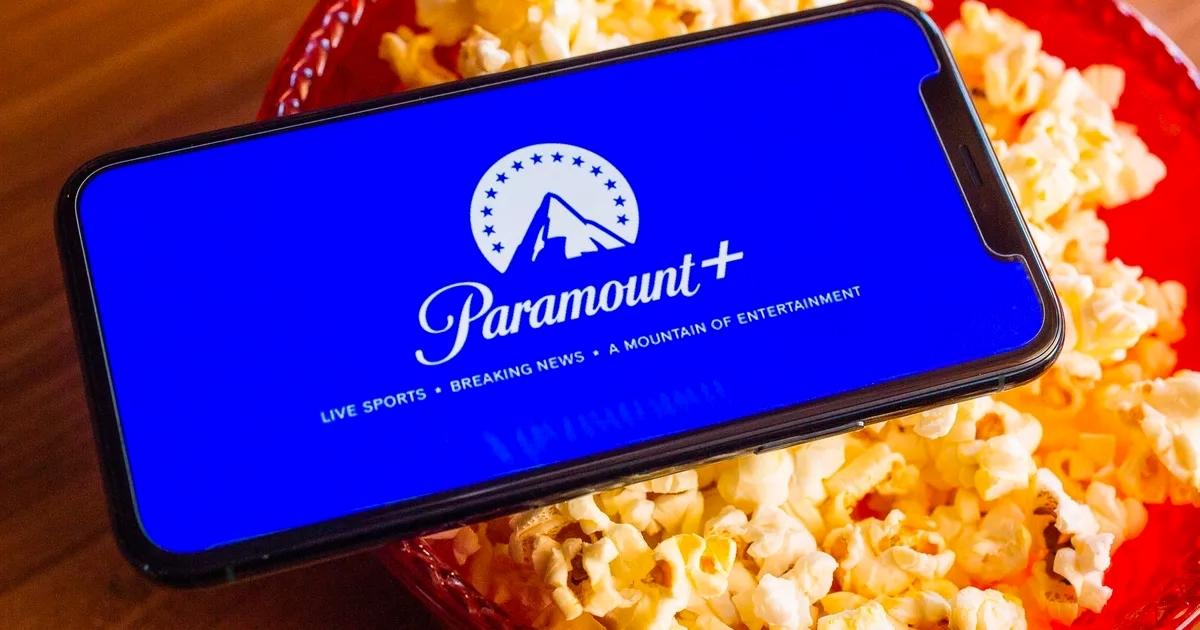 phone with Paramount on the screen