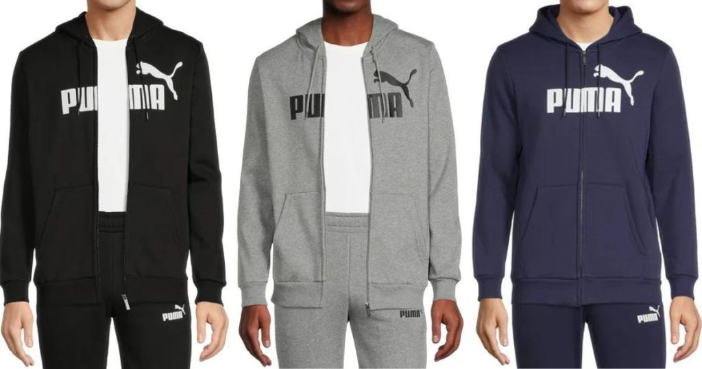 Stock images of 3 men wearing Puma Full Zip Hoodies