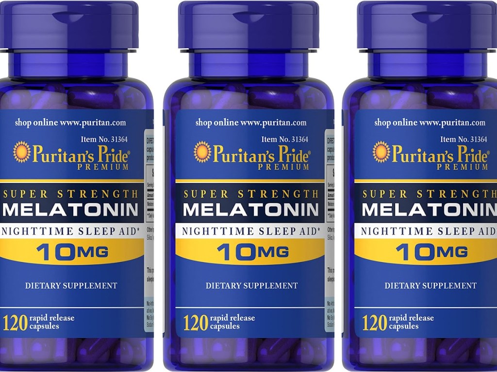 three bottles of melatonin