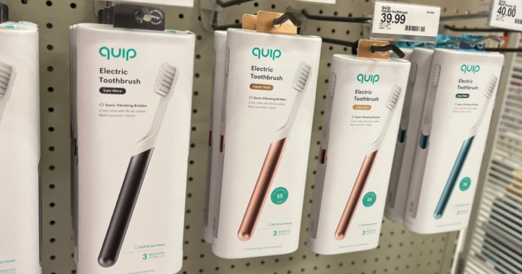 electric toothbrushes on shelf 