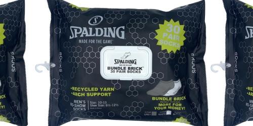 Spalding Men’s Socks 30-Pack Only $10 on Walmart.com | Great Gift Idea for Guys