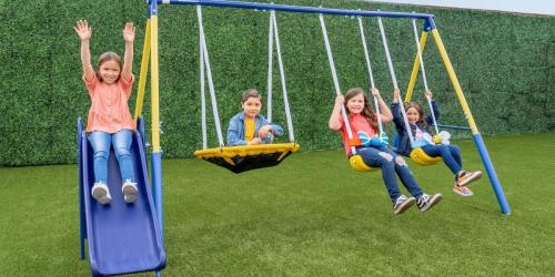 Swing Set Only $99 Shipped on Walmart.com (Regularly $200) | Includes 2 Swings, Saucer, & Slide