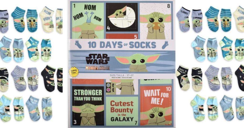 star wars 10 days of socks toddler advent calendar box and socks