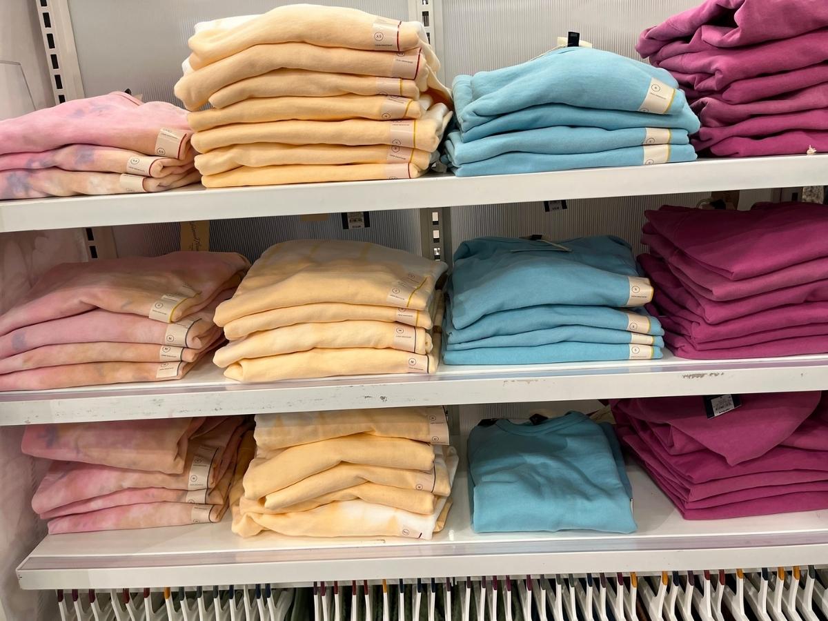 target women's sweatshirts on store shelves