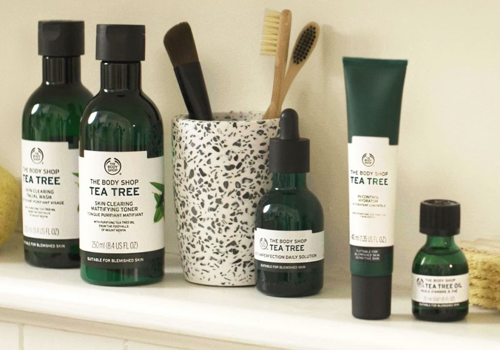 the body shop skincare products on shelf