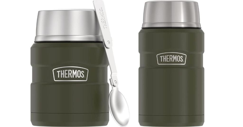 thermos 16oz and 24oz food jars in green