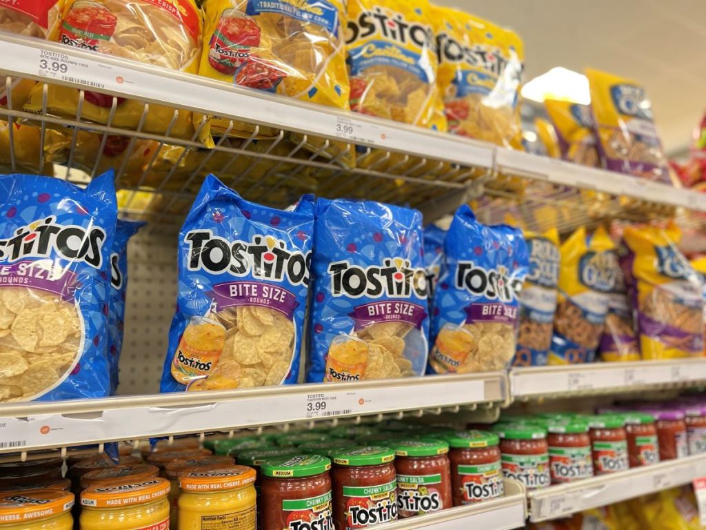 Tostitos Dip and Chips on shelves at Target