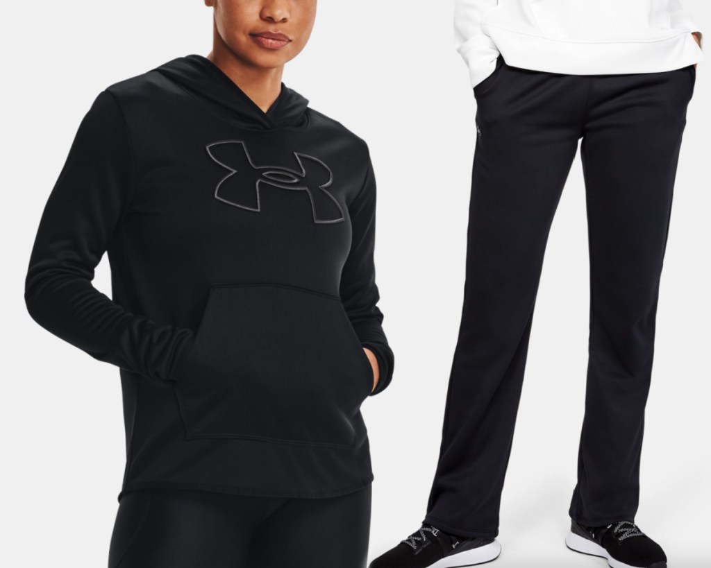 UA womens fleece hoodie and pants