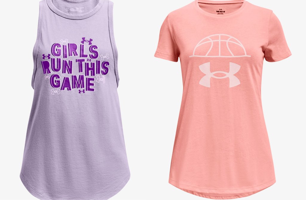 two under armour girls tops