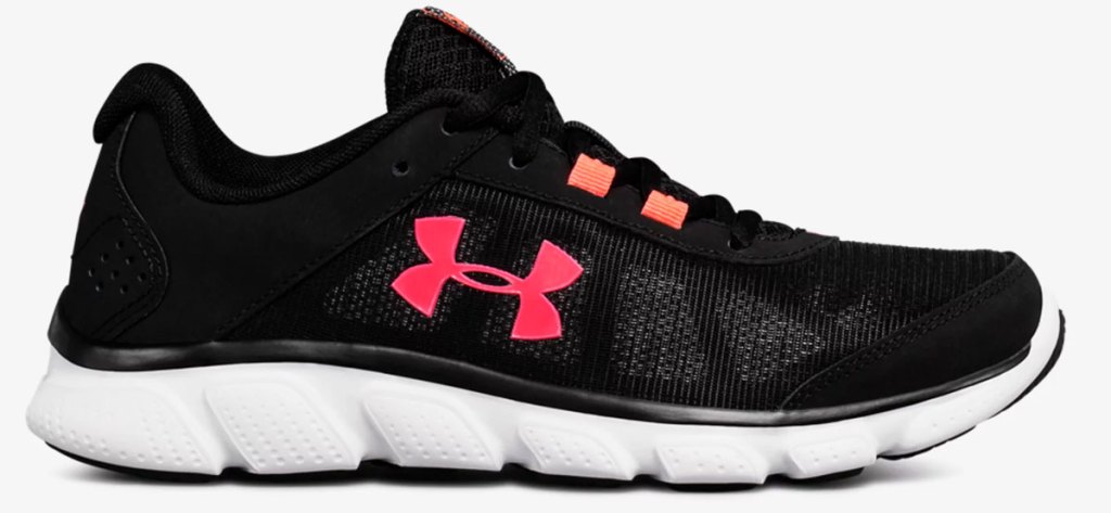 black and pink under armour shoe
