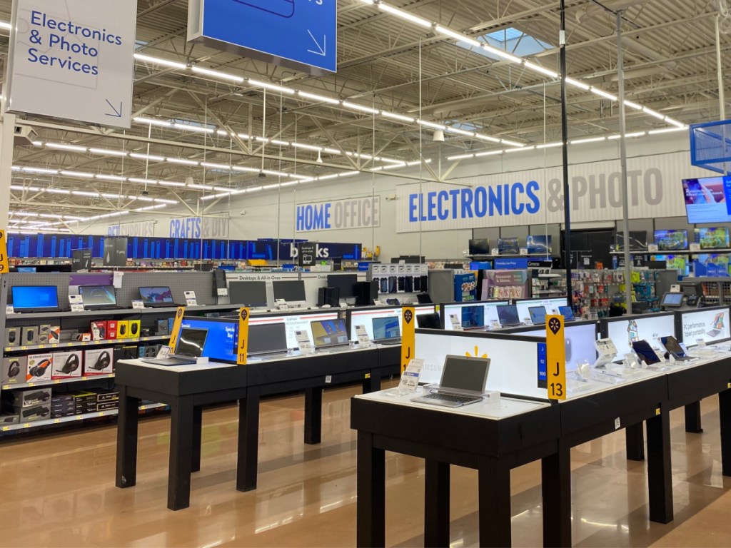 electronics section of Walmart store